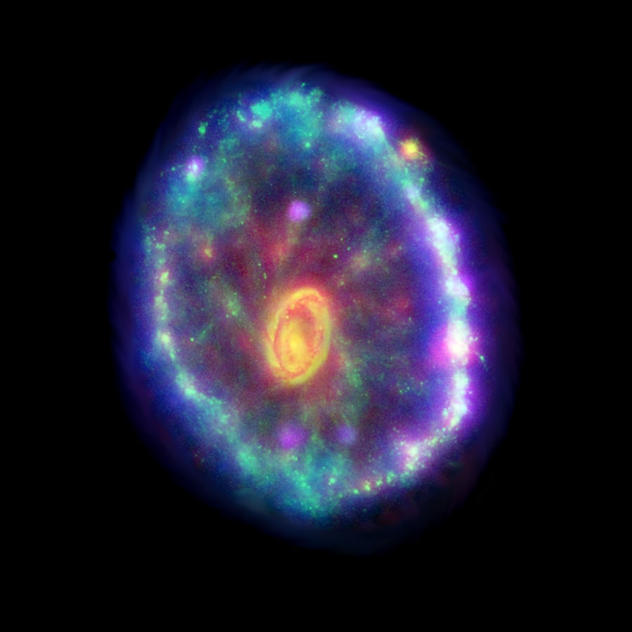 Cartwheel galaxy ripple - altered NASA image